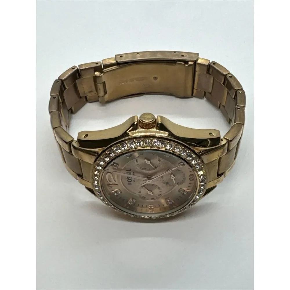 Fossil Riley ES2811 Women's Rose Gold-Tone Analog Dial Quartz Wrist Watch JNA336